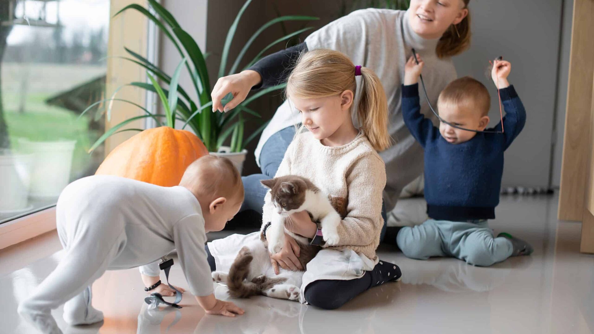 Family enjoying quality time in their home in Madison, Alabama